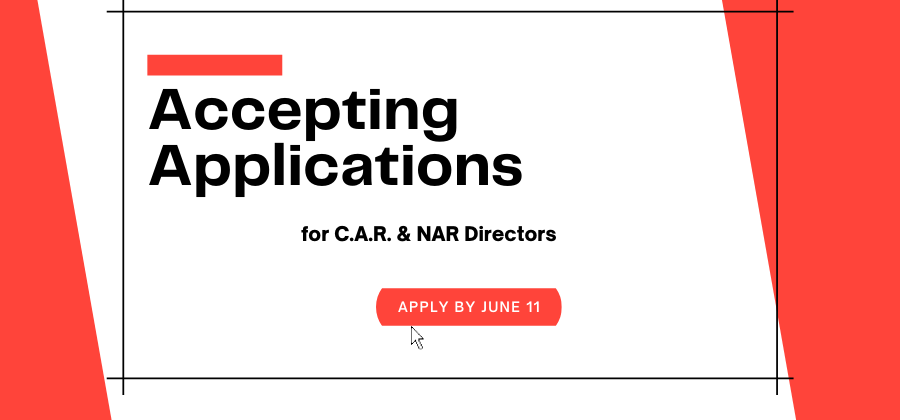 Accepting Applications for CAR and NAR Directors