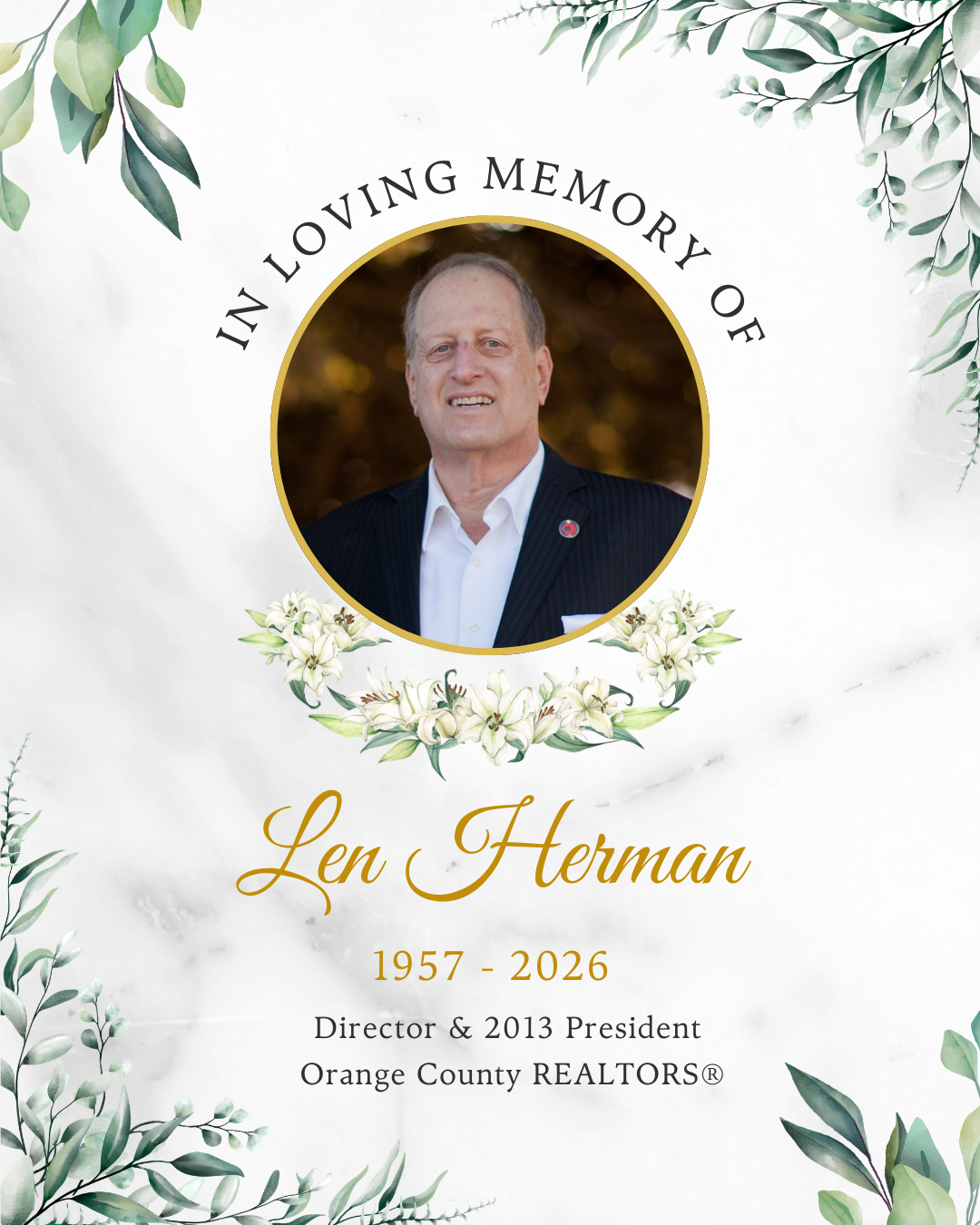 In Memoriam: Len Herman (1957-2026) | Orange County Realtors