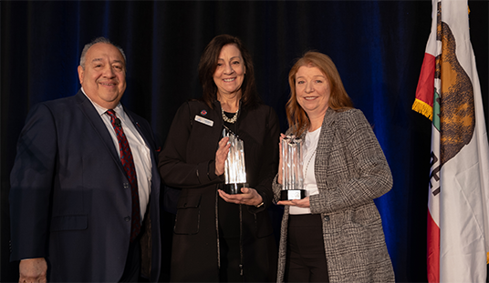 Lori Namazi and Lisa Dunn Receiving 2023 Pillars of Excellence Award