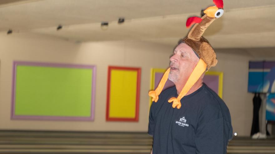 Bowler with funny hat