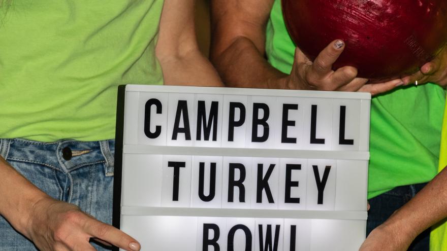 Sign that reads "Campbell Turkey Bowl"
