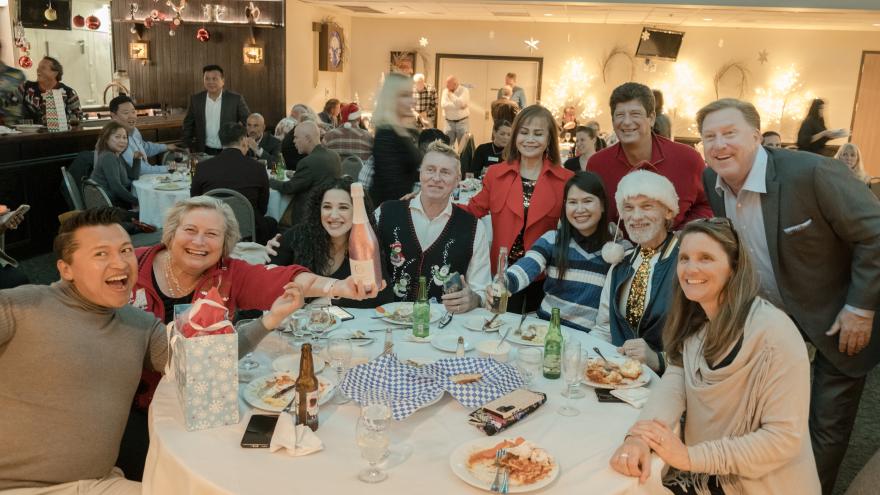 Group of guests at a table