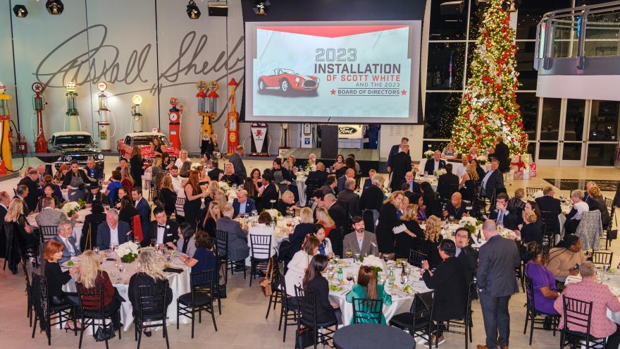 Wide shot of guests at Installation