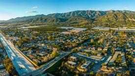 aerial view of California neighborhood