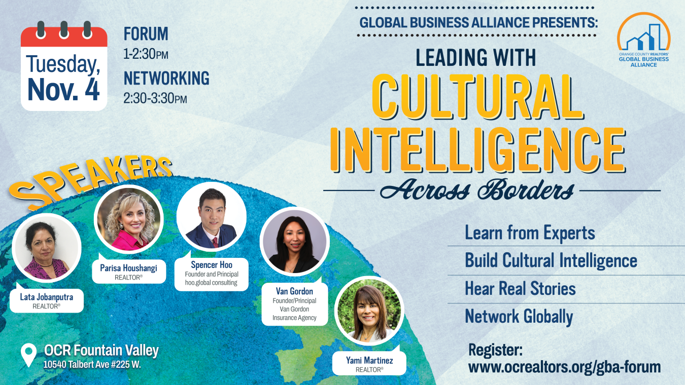 Global Business Alliance Leading with Cultural Intelligence Across Boarders Event Flyer