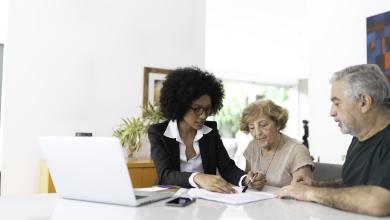 Financial advisor helping a senior couple